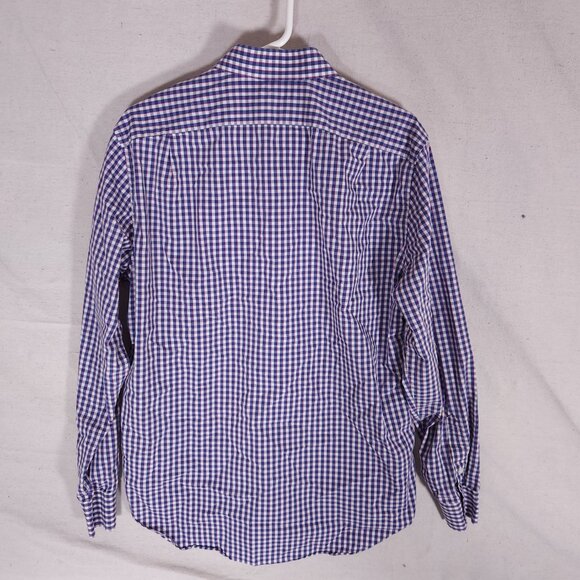 J Crew Mens L Slim Performance Button Shirt Purple Plaid Preppy Modern Classic - Picture 2 of 12